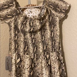 Snake skin romper off the shoulder